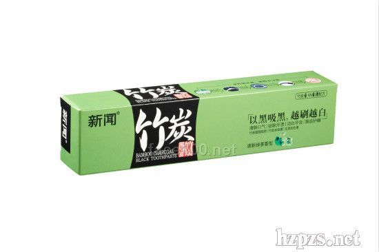 新聞竹炭黑牙膏（清新綠茶型）